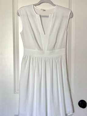 Maison Jules White V-Neck Midi Dress